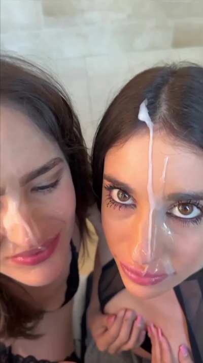Beautiful double facial and cumkiss - Ava Alex and Youlovemads