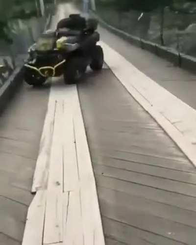 dude falls off the bridge