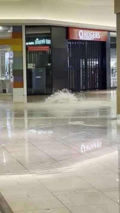 Mall is flooding, and the water is stinky.