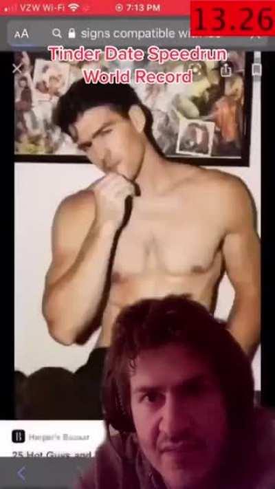 Hace speedrun de Tinder bana
