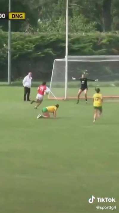 Ciara O’Sullivan of Cork putting two Donegal defenders on the deck