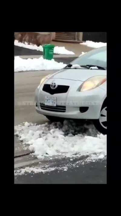 (Full Video) Man attempts to steal a package, has his getaway car stuck in the snow and then gets arrested.