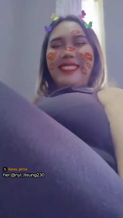 Asian girl fart chair POV