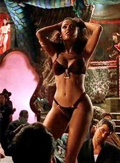 Salma Hayek must've taken cum as tips after the shot