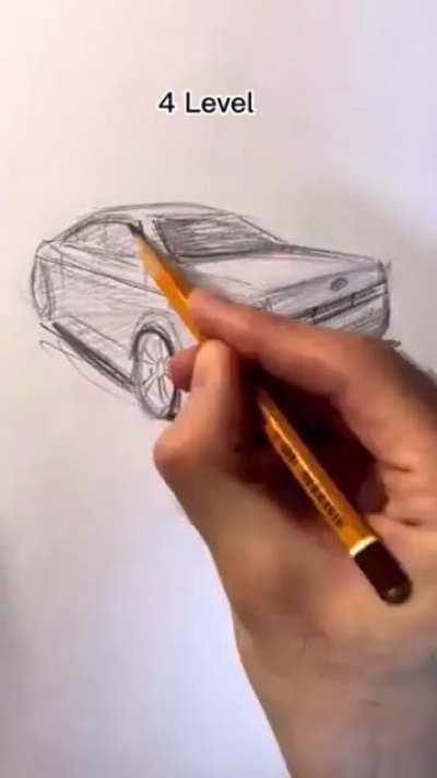 Different levels of drawing a car