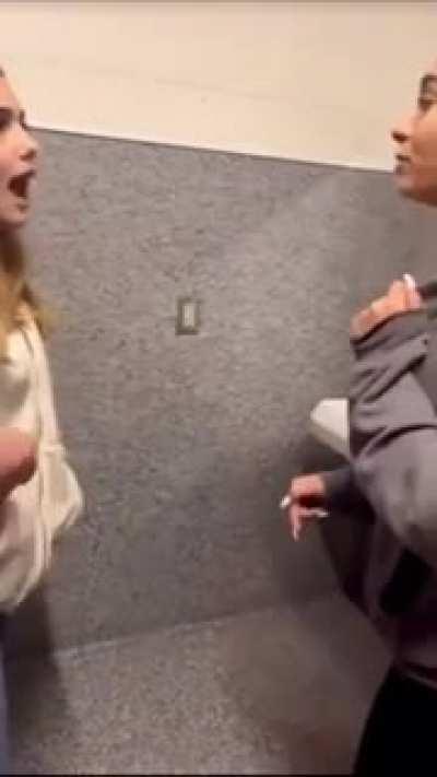Damn: Chick Gets Knocked Out In A Bathroom For Allegedly Hitting On A Girl's Boyfriend!