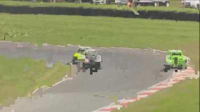 John Mickle's crash at Cadwell Park, 2023