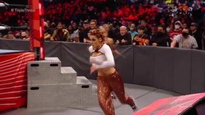 Becky Lynch getting chased on RAW