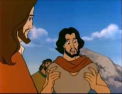 Jesus came. This was taken from a series of animated Bible stories called “Animated Stories from the Bible” made in the early-mid 90s by Nest Entertainment. I and many others watched these as kids. Every other story in the series is also inadvertently fuc