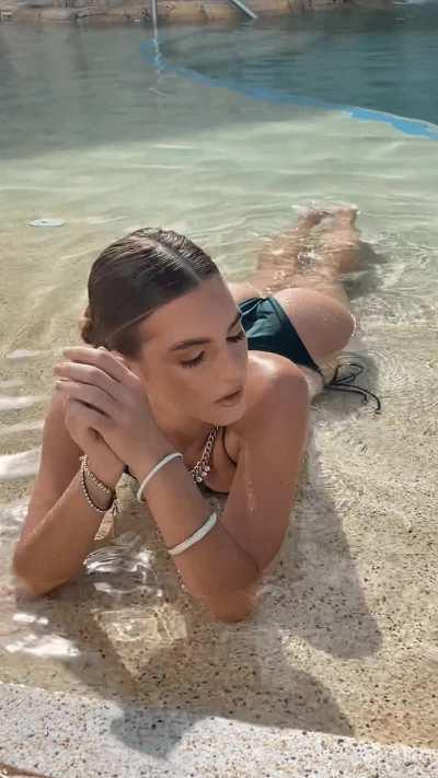 Emily Feld green bikini