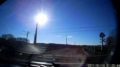 An accident at the railway crossing.