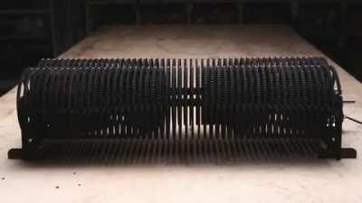 This machine visualizes number googol (a 1 with 100 zeros, bigger than the atoms in the known universe) & has a gear reduction of 1 to 10 a hundred times. To get last gear to turn once you'll need to spin first one a googol amount around, which will r