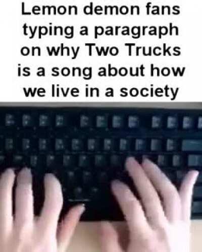 two pickup trucks making love