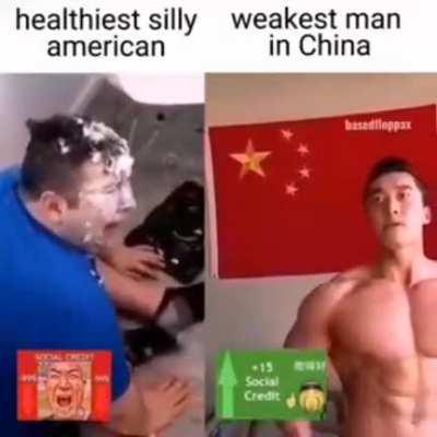 Healthiest silly American vs. Weakest Man in China