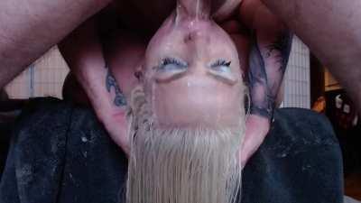 Balls drained, throat full.