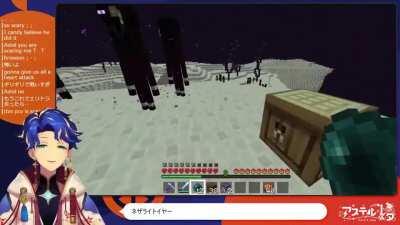 Astel with a close call in Minecraft