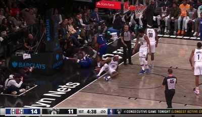 [Highlight] Paul George fumbles the ball mid-layup and somehow still manages to finish the and-1!