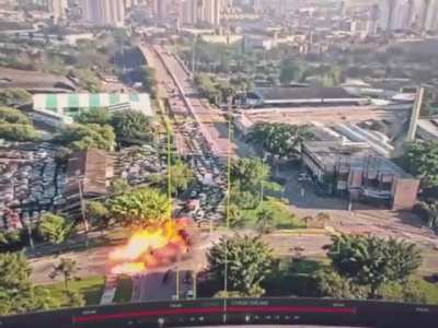 Momento exato da queda do avião em São Paulo (7/02/2025)