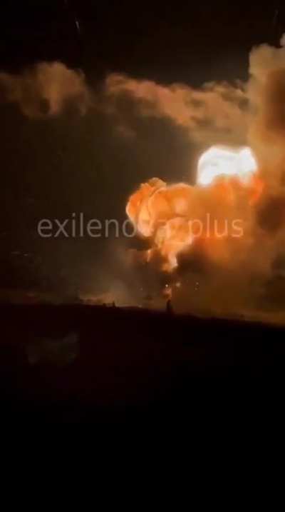 Russian ammunition depot in Khartsyzk exploding