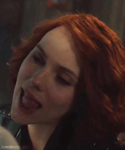 Scarlet Johansson licking your balls as you cum on her face