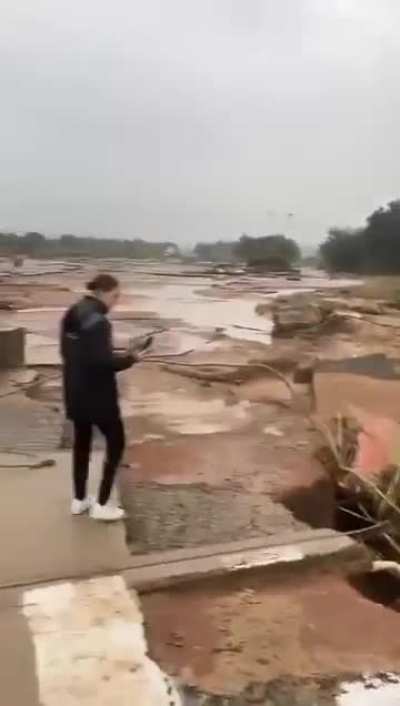 Circuit Ricardo Tormo is completely flooded 15 days before the Valencian GP, road to circuit has collapsed