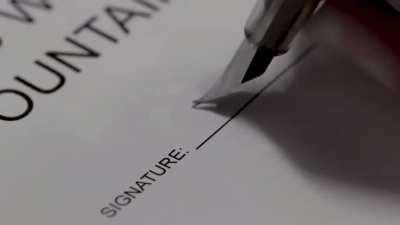 Just take my pen and sign...