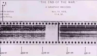 The real sound of the end of WW1. Notice the birds that start singing