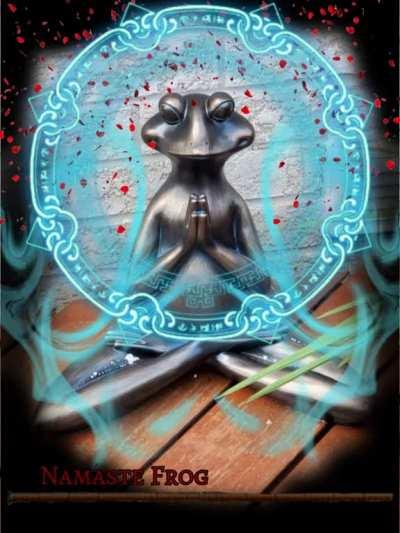 A pentagram appears on the floor as a frog slowly emerges, looking eminent as all hell. What do you do first?