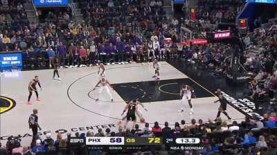 [Highlight] Klay Thompson Makes His 8th 3 Over Devin Booker to Give Him 33 Points in the 1st Half