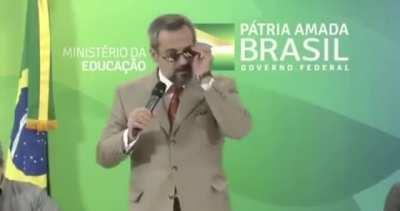 Brazilian minister for education was fired today after a year on the job and he decided to go in the dankest possible way