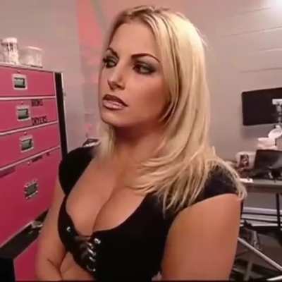 Trish pressing her big tits together