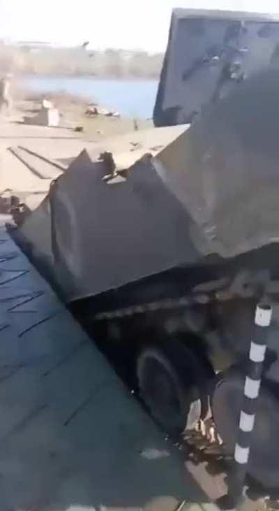 In liberated Dudchany, Russians decided that bridges were too difficult to use.