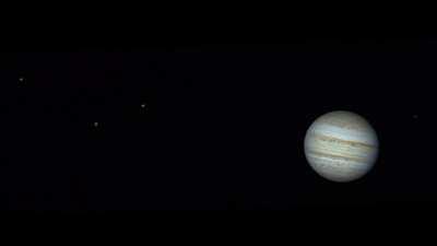 Short animation of Jupiter and the four Galilean moons shot last night