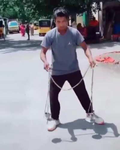 spinning with two cups of water