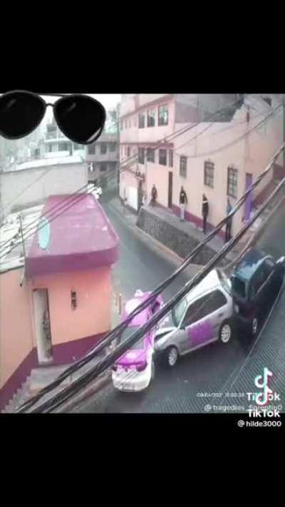 Street in Mexico with almost 45° of inclination