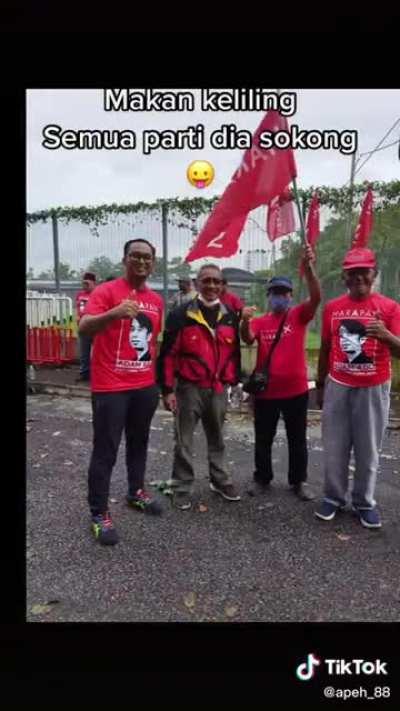 Chad joins different rallies for free T shirt. 🧠