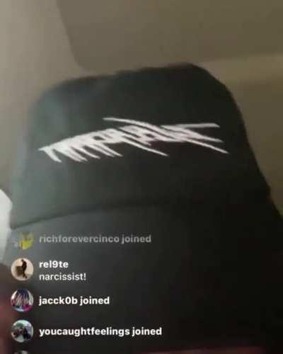 @shelovesmeechie with Narcissist Merch 🏍