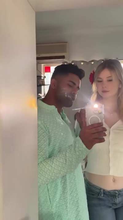 Indian man with his beautiful white girlfriend
