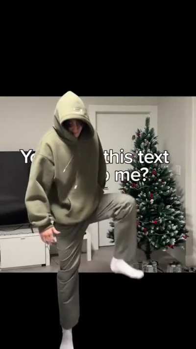 The text can't stop him