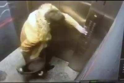 Not being careful enough in elevator