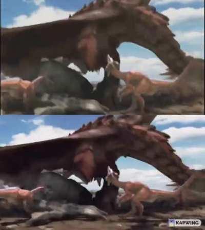 Monster Hunter Tri Opening vs Monster Hunter Tri Ultimate's Ending Cutscene.