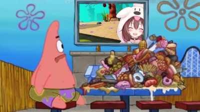 Korone vibing with Spongebob opening