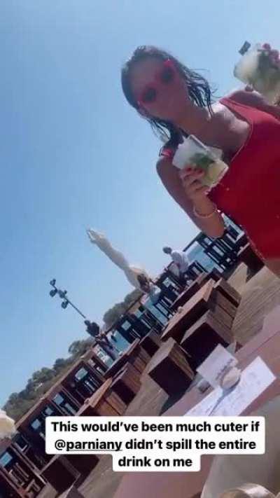 @parniany spilling the drinks on Tara