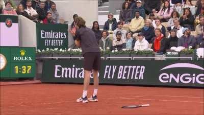 Rublev absolutely losing it after Arnaldi got the break early in the second set again