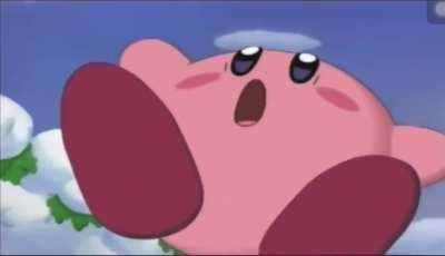 Kirby learns to ice skate