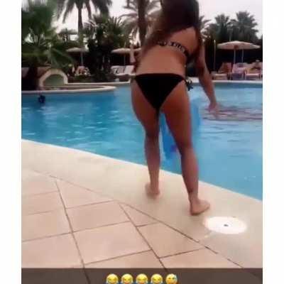 At jumping on a inflatable