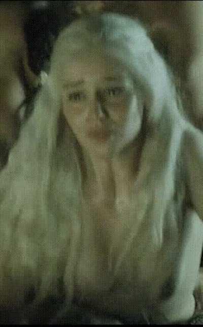 Emilia Clarke teasing you under the table while telling you about her date earlier. How would you react?