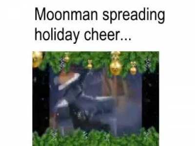 Moonman spreading holiday cheer