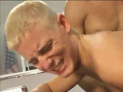 It was a tough day at work, so you convinced your straight co-workers to take out their frustrations on your tight ass