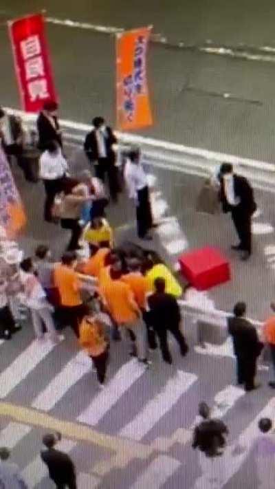 Video shows the scene after former Japanese prime minister Shinzo Abe was shot in Nara, Japan